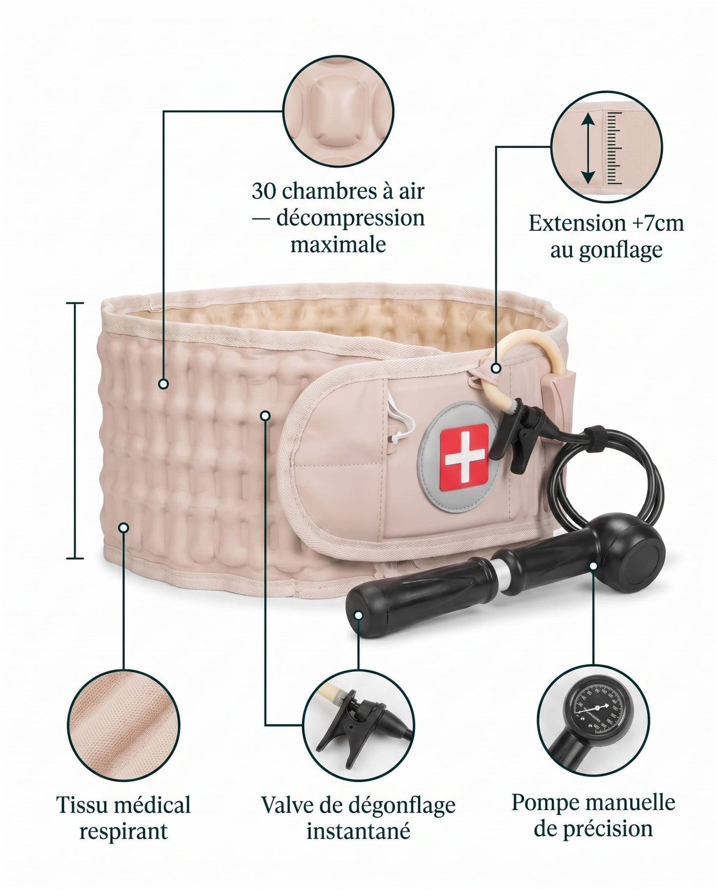 VERTÉLIA - Ceinture de Décompression - Soulagement du dos immédiat