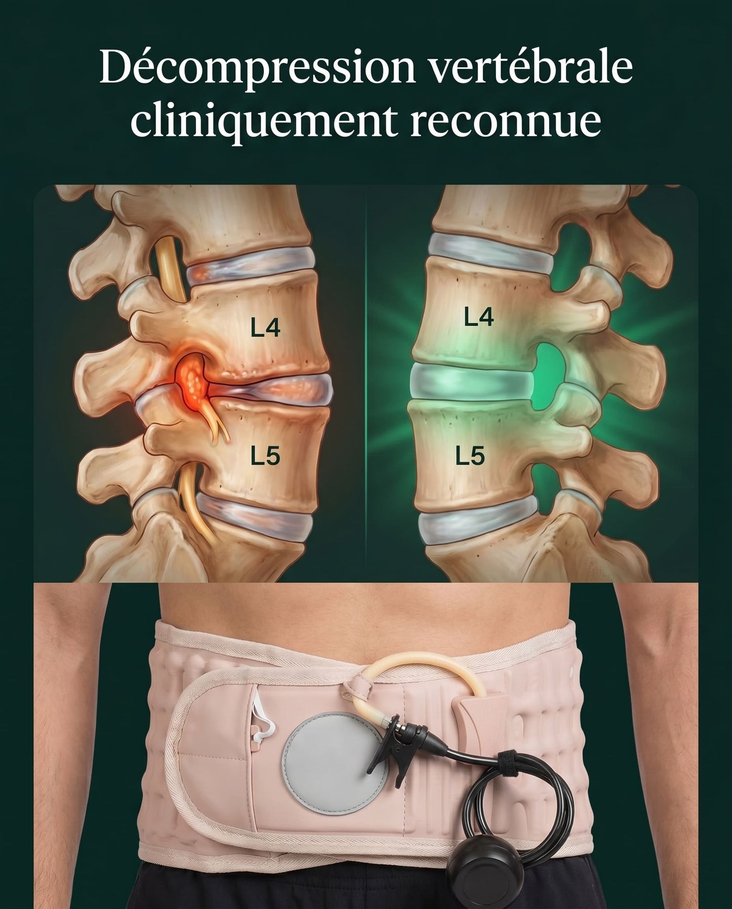 VERTÉLIA - Ceinture de Décompression - Soulagement du dos immédiat