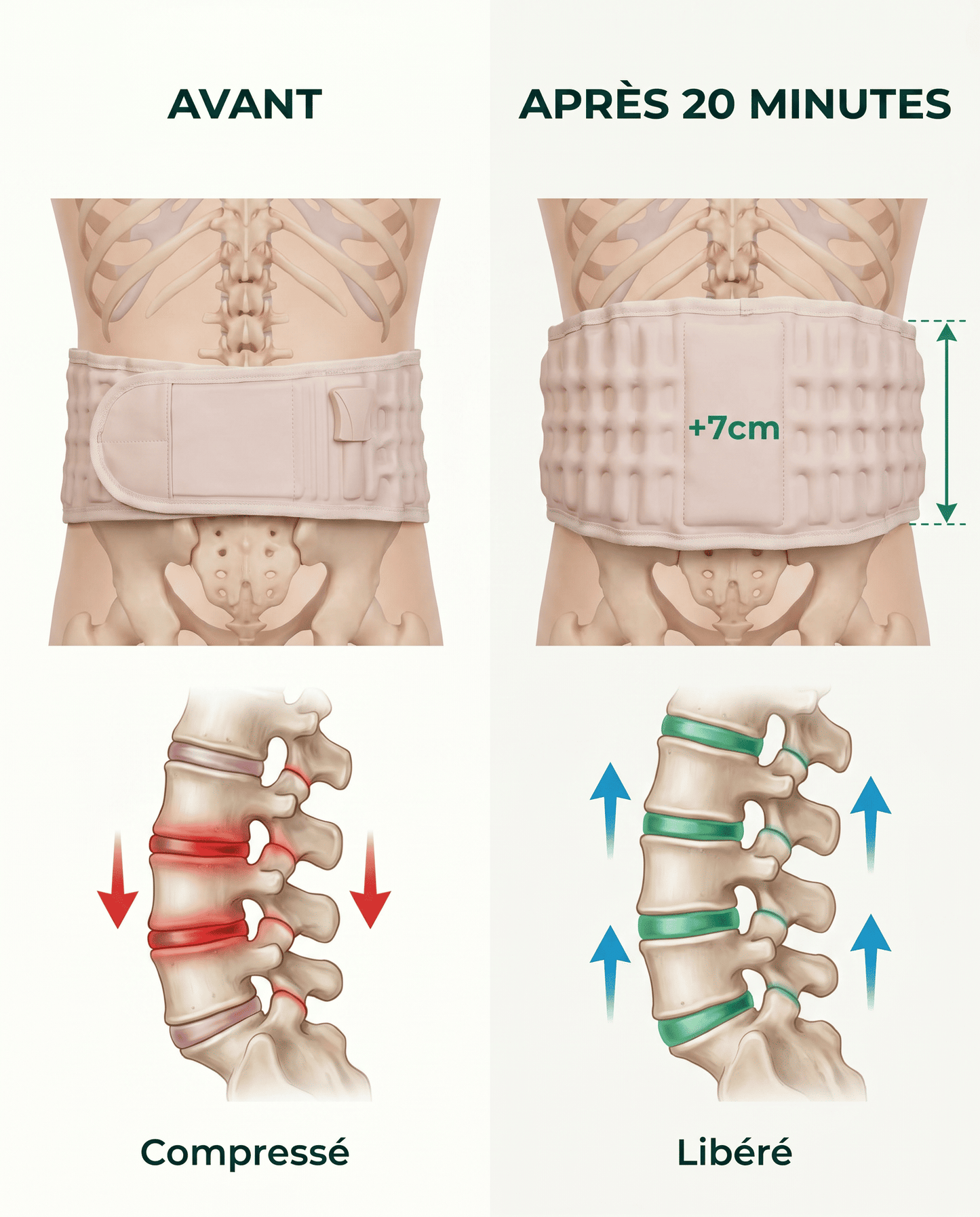 VERTÉLIA - Ceinture de Décompression - Soulagement du dos immédiat